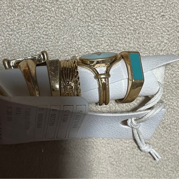 Free People‎ Gold and Turquoise Ring Set brand new - Picture 6 of 14